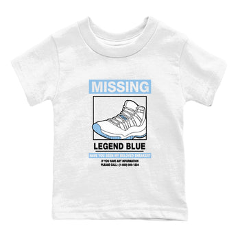 11s Legend Blue shirts to match jordans Missing Sneaker best t shirts to wear with jordans AJ11 Retro Legend Blue match shoes to clothes SNRT Sneaker Tees Youth Baby White 2 tee