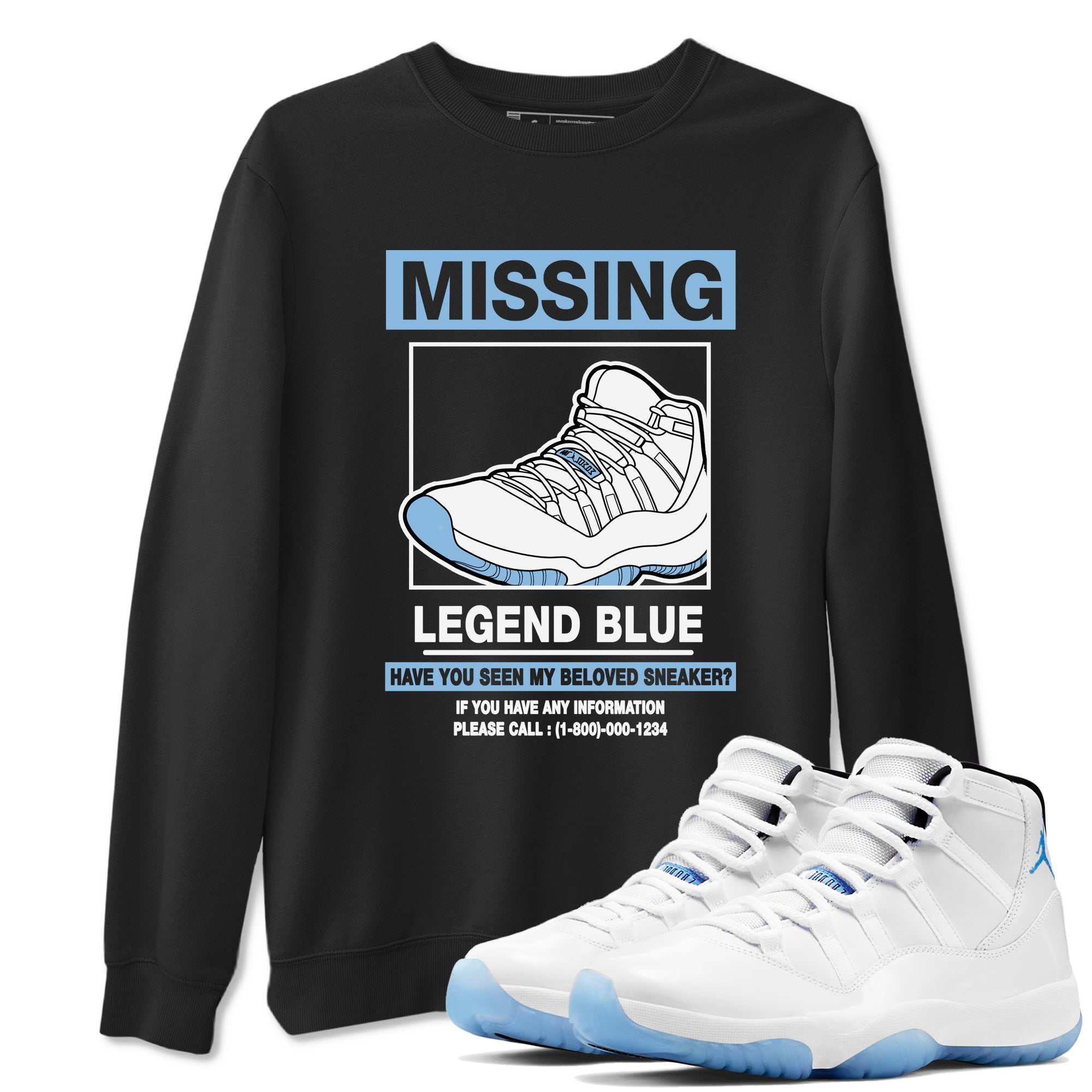 11s Legend Blue shirts to match jordans Missing Sneaker best t shirts to wear with jordans AJ11 Retro Legend Blue match shoes to clothes SNRT Sneaker Tees unisex cotton Black 1 shirts