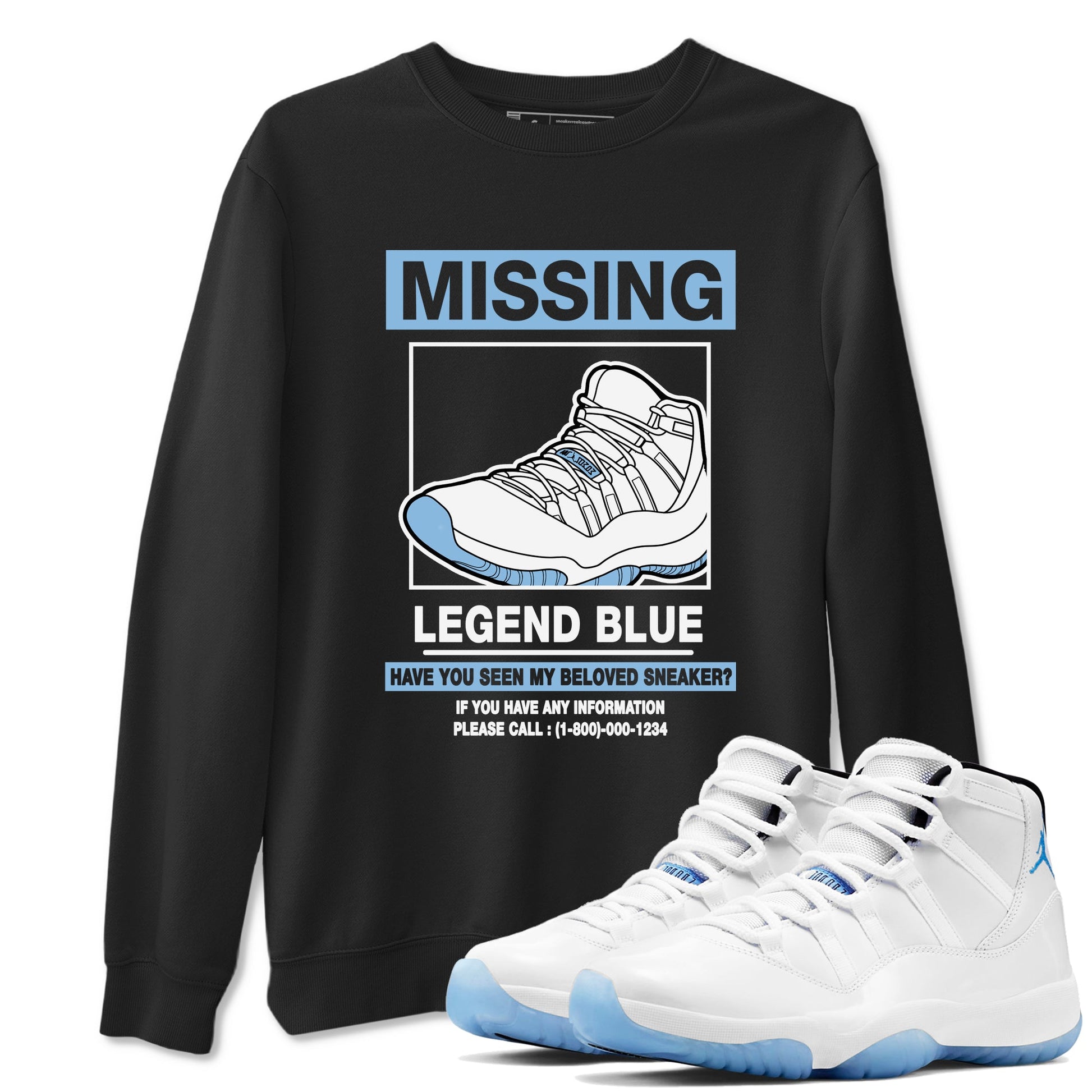 11s Legend Blue shirts to match jordans Missing Sneaker best t shirts to wear with jordans AJ11 Retro Legend Blue match shoes to clothes SNRT Sneaker Tees unisex cotton Black 1 shirts