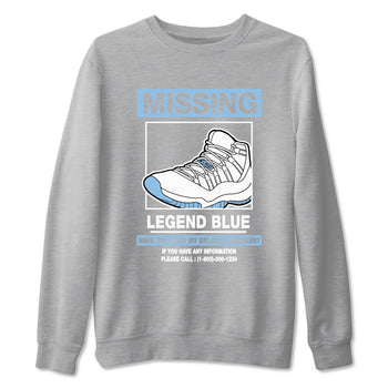 11s Legend Blue shirts to match jordans Missing Sneaker best t shirts to wear with jordans AJ11 Retro Legend Blue match shoes to clothes SNRT Sneaker Tees unisex cotton Heather Grey 2 shirts