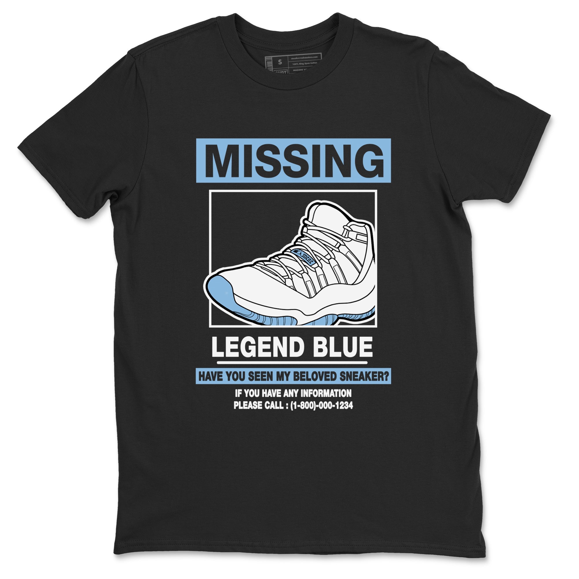 11s Legend Blue shirts to match jordans Missing Sneaker best t shirts to wear with jordans AJ11 Retro Legend Blue match shoes to clothes SNRT Sneaker Tees unisex cotton Black 2 shirts