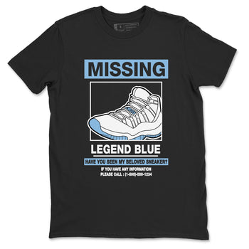 11s Legend Blue shirts to match jordans Missing Sneaker best t shirts to wear with jordans AJ11 Retro Legend Blue match shoes to clothes SNRT Sneaker Tees unisex cotton Black 2 shirts