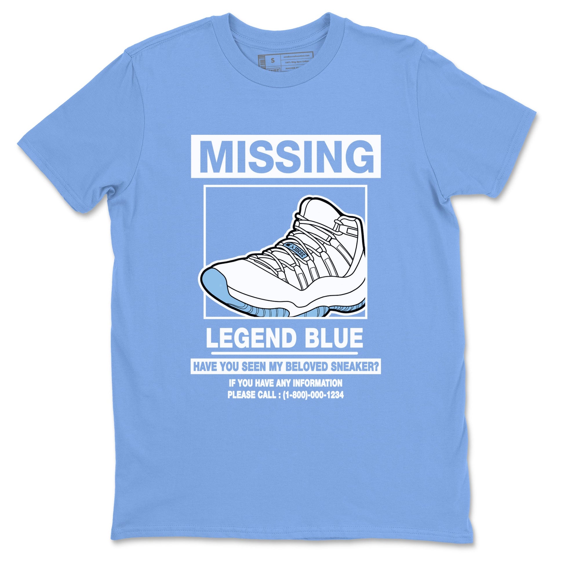 11s Legend Blue shirts to match jordans Missing Sneaker best t shirts to wear with jordans AJ11 Retro Legend Blue match shoes to clothes SNRT Sneaker Tees unisex cotton Carolina Blue 2 shirts
