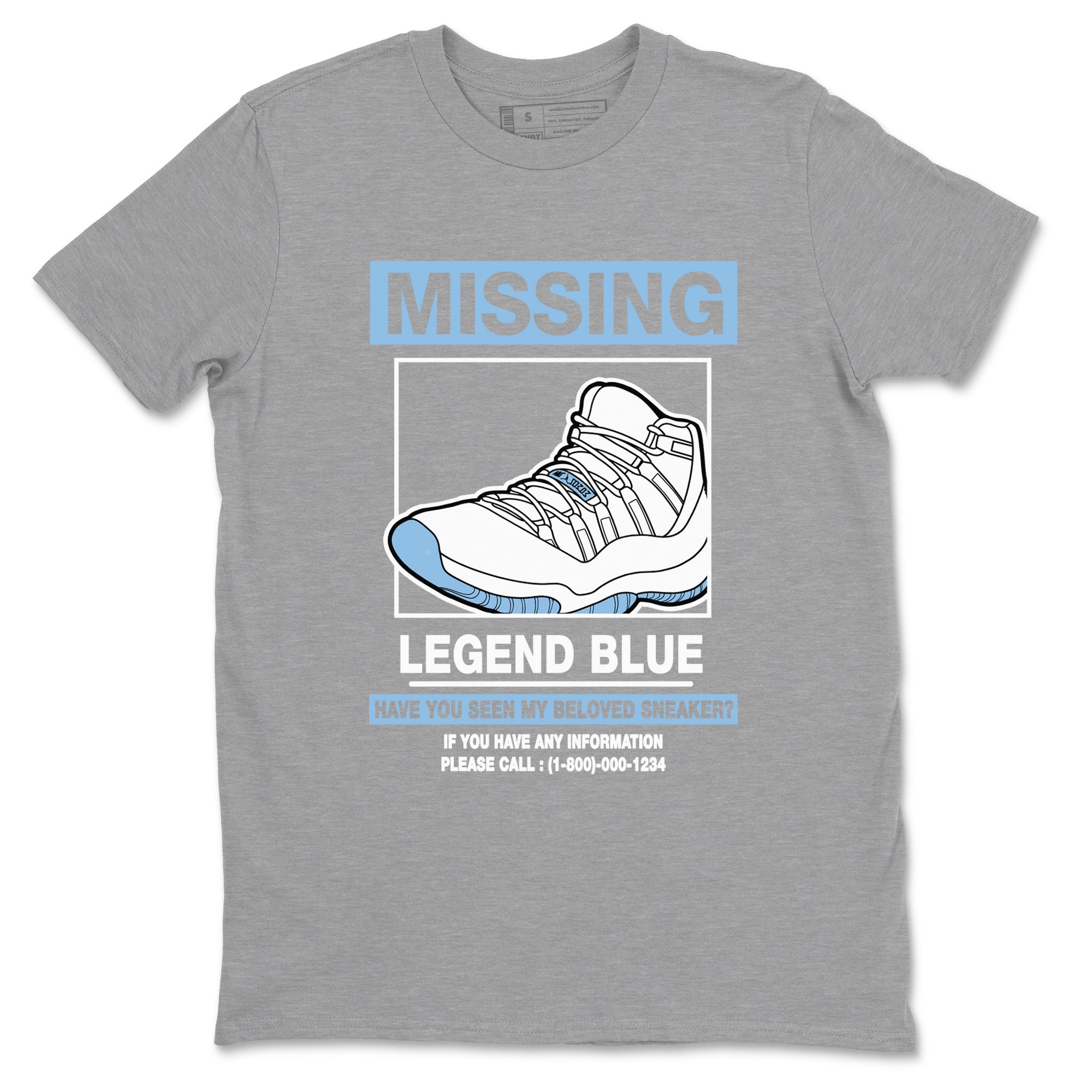 11s Legend Blue shirts to match jordans Missing Sneaker best t shirts to wear with jordans AJ11 Retro Legend Blue match shoes to clothes SNRT Sneaker Tees unisex cotton Heather Grey 2 shirts