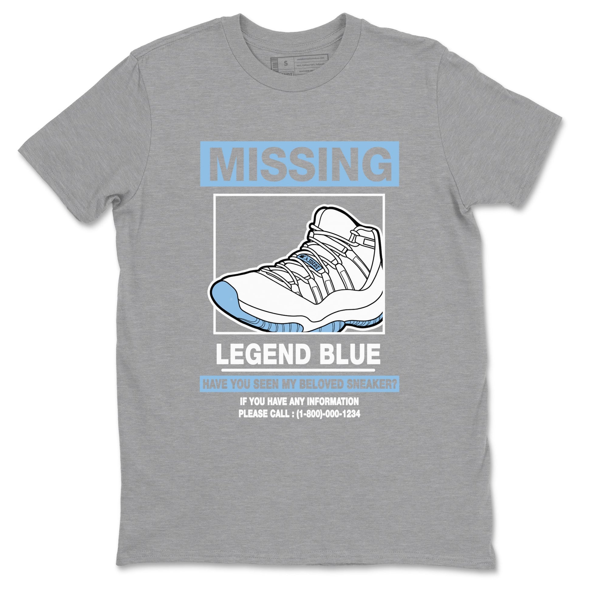11s Legend Blue shirts to match jordans Missing Sneaker best t shirts to wear with jordans AJ11 Retro Legend Blue match shoes to clothes SNRT Sneaker Tees unisex cotton Heather Grey 2 shirts