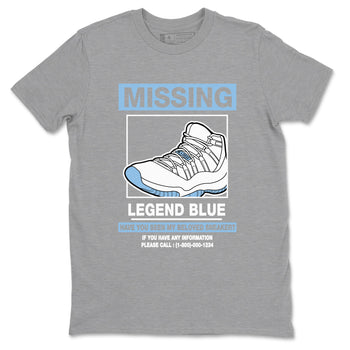 11s Legend Blue shirts to match jordans Missing Sneaker best t shirts to wear with jordans AJ11 Retro Legend Blue match shoes to clothes SNRT Sneaker Tees unisex cotton Heather Grey 2 shirts