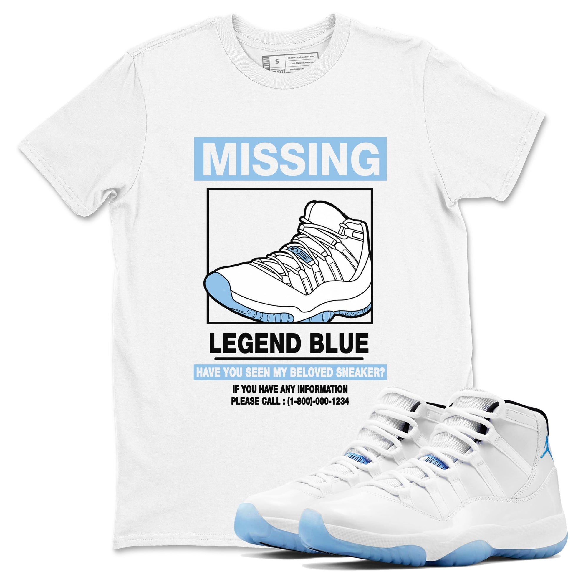 11s Legend Blue shirts to match jordans Missing Sneaker best t shirts to wear with jordans AJ11 Retro Legend Blue match shoes to clothes SNRT Sneaker Tees unisex cotton White 1 shirts