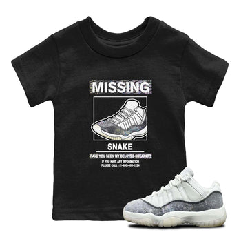 11s Year Of The Snake shirts to match jordans  Missing Sneaker shirts to match jordans Air Jordan 11 Retro Low Year Of The Snake match shoes to clothes SNRT Sneaker Tees Youth Baby Black 1 tee