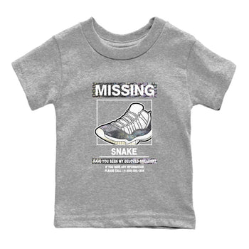 11s Year Of The Snake shirts to match jordans  Missing Sneaker shirts to match jordans Air Jordan 11 Retro Low Year Of The Snake match shoes to clothes SNRT Sneaker Tees Youth Baby Heather Grey 2 tee