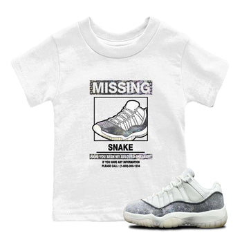 11s Year Of The Snake shirts to match jordans  Missing Sneaker shirts to match jordans Air Jordan 11 Retro Low Year Of The Snake match shoes to clothes SNRT Sneaker Tees Youth Baby White 1 tee