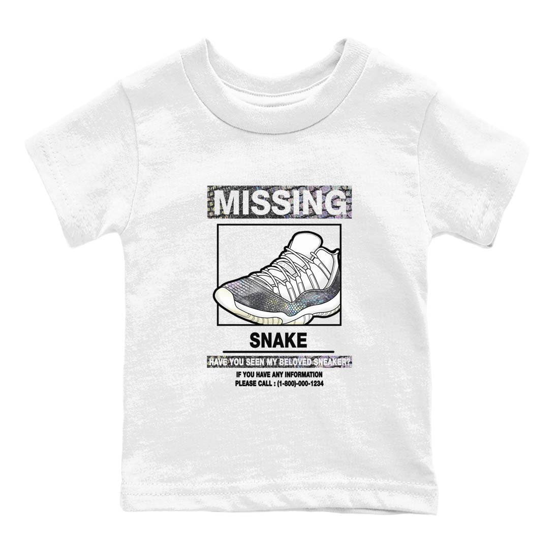 11s Year Of The Snake shirts to match jordans  Missing Sneaker shirts to match jordans Air Jordan 11 Retro Low Year Of The Snake match shoes to clothes SNRT Sneaker Tees Youth Baby White 2 tee