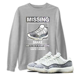 11s Year Of The Snake shirts to match jordans  Missing Sneaker shirts to match jordans Air Jordan 11 Retro Low Year Of The Snake match shoes to clothes SNRT Sneaker Tees unisex cotton Heather Grey 1 shirts