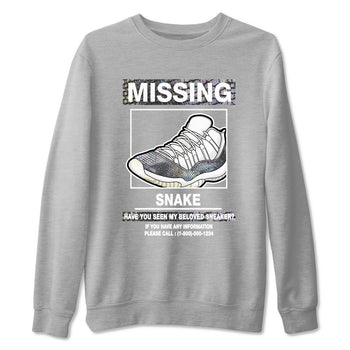 11s Year Of The Snake shirts to match jordans  Missing Sneaker shirts to match jordans Air Jordan 11 Retro Low Year Of The Snake match shoes to clothes SNRT Sneaker Tees unisex cotton Heather Grey 2 shirts