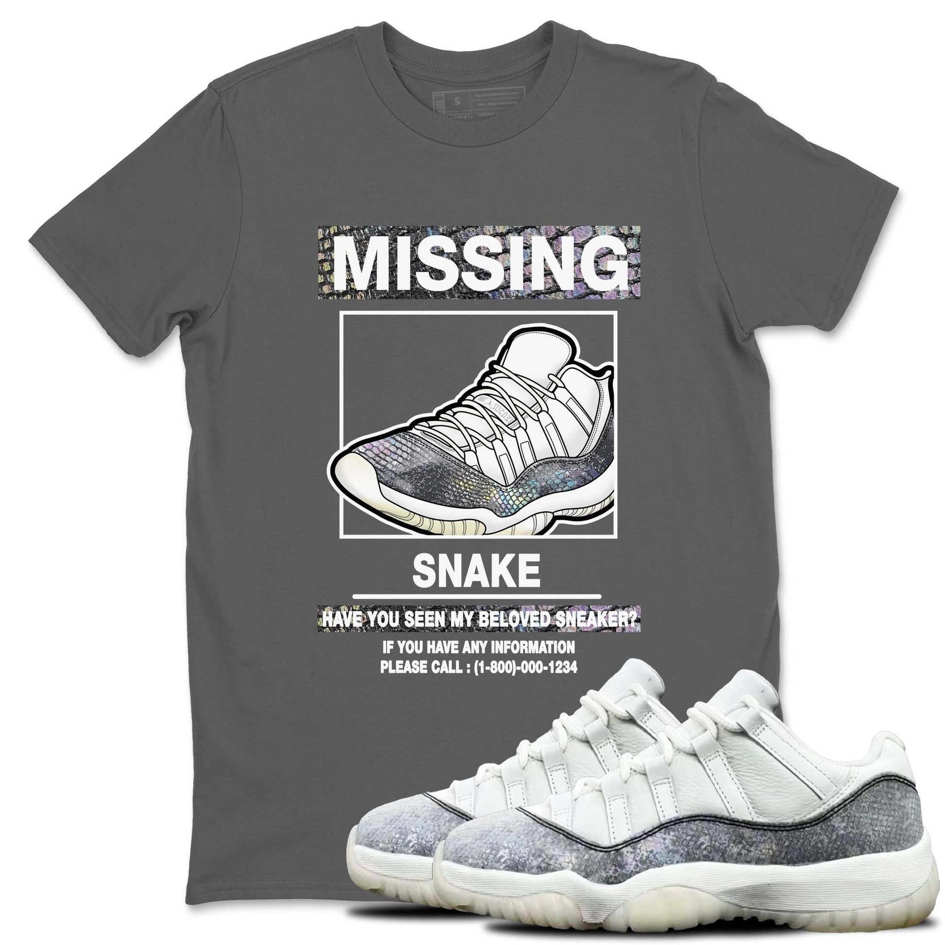 11s Year Of The Snake shirts to match jordans  Missing Sneaker shirts to match jordans Air Jordan 11 Retro Low Year Of The Snake match shoes to clothes SNRT Sneaker Tees unisex cotton Cool Grey 1 shirts