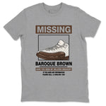 AJ12 Baroque Brown shirts to match jordans Missing Sneaker best t shirts to wear with jordans SoleFly x Jordan 12 Baroque Brown match shoes to clothes SNRT Sneaker Tees unisex cotton Heather Grey 2 shirts