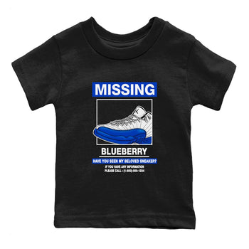 12s Blueberry shirts to match jordans Missing Sneaker best t shirts to wear with jordans AJ12 White and Game Royal match shoes to clothes SNRT Sneaker Tees Youth Baby Black 2 tee