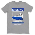 12s Blueberry shirts to match jordans Missing Sneaker best t shirts to wear with jordans AJ12 White and Game Royal match shoes to clothes SNRT Sneaker Tees unisex cotton Heather Grey 2 shirts