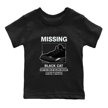 3s Black Cat shirts to match jordans Missing Sneaker sneaker match tees Air Jordan 3 Retro Black Cat match shoes to clothes SNRT Sneaker Tees Youth Baby Black 2 tee