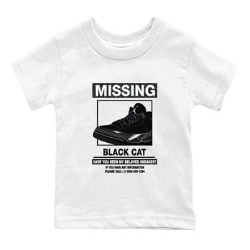 3s Black Cat shirts to match jordans Missing Sneaker sneaker match tees Air Jordan 3 Retro Black Cat match shoes to clothes SNRT Sneaker Tees Youth Baby White 2 tee