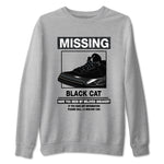 3s Black Cat shirts to match jordans Missing Sneaker sneaker match tees Air Jordan 3 Retro Black Cat match shoes to clothes SNRT Sneaker Tees unisex cotton Heather Grey 2 shirts