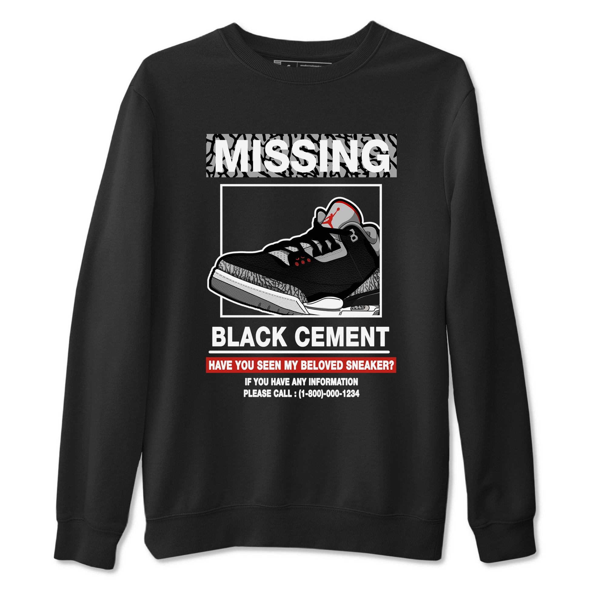 3s Black Cement shirts to match jordans Missing Sneaker sneaker match tees Air Jordan 3 Retro OG Black Cement match shoes to clothes SNRT Sneaker Tees unisex cotton Black 2 shirts