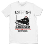 3s Black Cement shirts to match jordans Missing Sneaker sneaker match tees Air Jordan 3 Retro OG Black Cement match shoes to clothes SNRT Sneaker Tees unisex cotton White 2 shirts