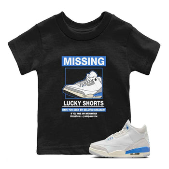 3s Lucky Shorts shirts to match jordans Missing Sneaker best t shirts to wear with jordans Air Jordan 3 Lucky Shorts match shoes to clothes SNRT Sneaker Tees Youth Baby Black 1 tee