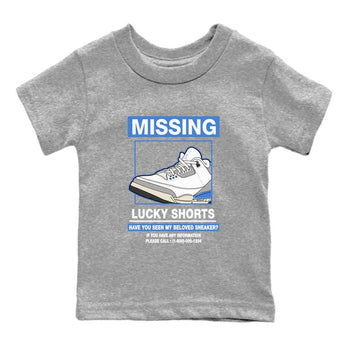 3s Lucky Shorts shirts to match jordans Missing Sneaker best t shirts to wear with jordans Air Jordan 3 Lucky Shorts match shoes to clothes SNRT Sneaker Tees Youth Baby Heather Grey 2 tee
