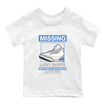 3s Lucky Shorts shirts to match jordans Missing Sneaker best t shirts to wear with jordans Air Jordan 3 Lucky Shorts match shoes to clothes SNRT Sneaker Tees Youth Baby White 2 tee