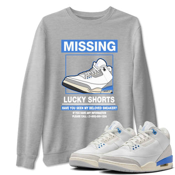 3s Lucky Shorts shirts to match jordans Missing Sneaker best t shirts to wear with jordans Air Jordan 3 Lucky Shorts match shoes to clothes SNRT Sneaker Tees unisex cotton Heather Grey 1 shirts