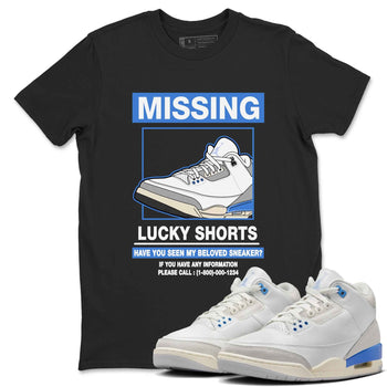 3s Lucky Shorts shirts to match jordans Missing Sneaker best t shirts to wear with jordans Air Jordan 3 Lucky Shorts match shoes to clothes SNRT Sneaker Tees unisex cotton Black 1 shirts