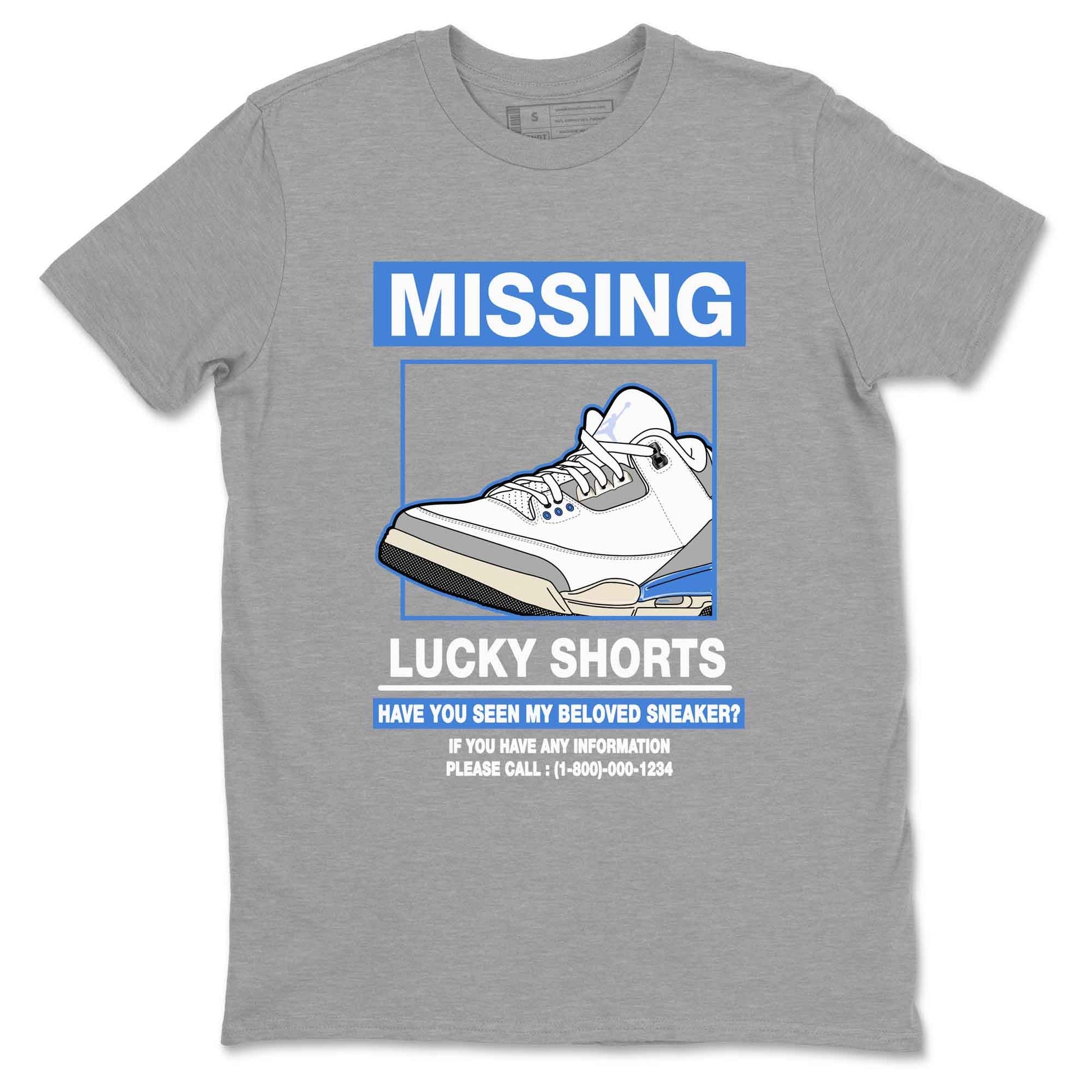 3s Lucky Shorts shirts to match jordans Missing Sneaker best t shirts to wear with jordans Air Jordan 3 Lucky Shorts match shoes to clothes SNRT Sneaker Tees unisex cotton Heather Grey 2 shirts