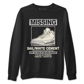 3s Sail and Cement Grey shirts to match jordans Missing Sneaker sneaker match tees Air Jordan 3 Retro Sail and Cement Grey match shoes to clothes SNRT Sneaker Tees unisex cotton Black 2 shirts