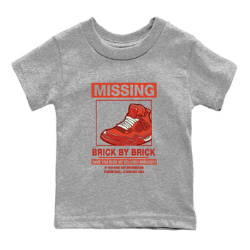 Nigel Sylvester x Air Jordan 4 Brick by Brick shirts to match jordans Missing Sneaker sneaker match tees Air Jordan 4 Brick By Brick match shoes to clothes SNRT Sneaker Tees Youth Baby Heather Grey 2 tee