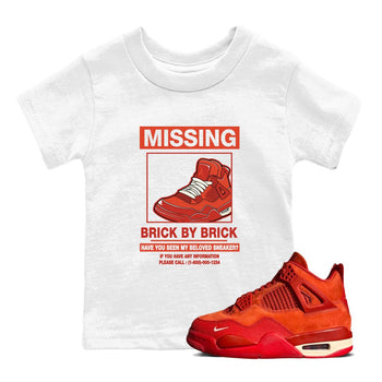 Nigel Sylvester x Air Jordan 4 Brick by Brick shirts to match jordans Missing Sneaker sneaker match tees Air Jordan 4 Brick By Brick match shoes to clothes SNRT Sneaker Tees Youth Baby White 1 tee