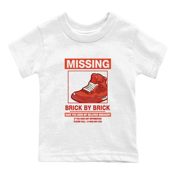 Nigel Sylvester x Air Jordan 4 Brick by Brick shirts to match jordans Missing Sneaker sneaker match tees Air Jordan 4 Brick By Brick match shoes to clothes SNRT Sneaker Tees Youth Baby White 2 tee