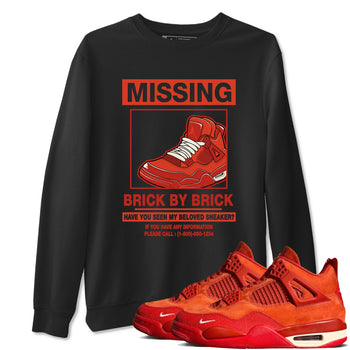 Nigel Sylvester x Air Jordan 4 Brick by Brick shirts to match jordans Missing Sneaker sneaker match tees Air Jordan 4 Brick By Brick match shoes to clothes SNRT Sneaker Tees unisex cotton Black 1 shirts