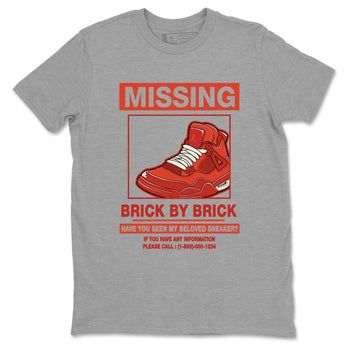 Nigel Sylvester x Air Jordan 4 Brick by Brick shirts to match jordans Missing Sneaker sneaker match tees Air Jordan 4 Brick By Brick match shoes to clothes SNRT Sneaker Tees unisex cotton Heather Grey 2 shirts