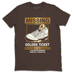 5s Golden Ticket shirts to match jordans  Missing Sneaker shirts to match jordans Air Jordan 5 Golden Ticket match shoes to clothes SNRT Sneaker Tees unisex cotton Dark Chocolate 2 shirts