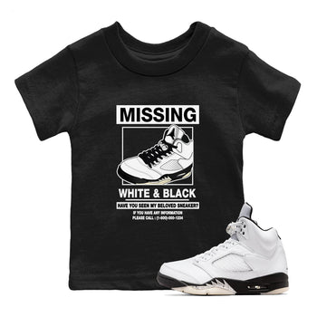 5s White Black shirts to match jordans Missing Sneaker sneaker match tees Air Jordan 5 Retro White Black match shoes to clothes SNRT Sneaker Tees Youth Baby Black 1 tee