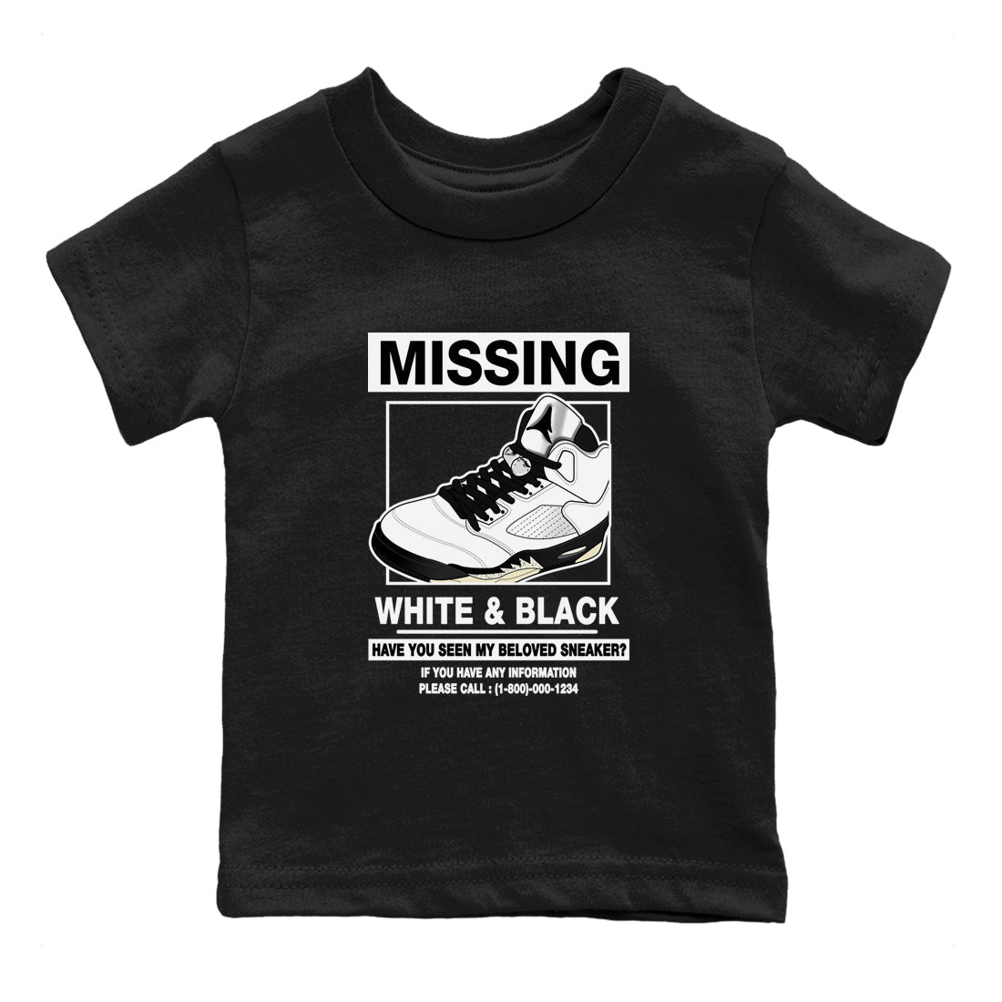 5s White Black shirts to match jordans Missing Sneaker sneaker match tees Air Jordan 5 Retro White Black match shoes to clothes SNRT Sneaker Tees Youth Baby Black 2 tee