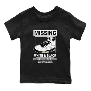 5s White Black shirts to match jordans Missing Sneaker sneaker match tees Air Jordan 5 Retro White Black match shoes to clothes SNRT Sneaker Tees Youth Baby Black 2 tee