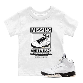 5s White Black shirts to match jordans Missing Sneaker sneaker match tees Air Jordan 5 Retro White Black match shoes to clothes SNRT Sneaker Tees Youth Baby White 1 tee