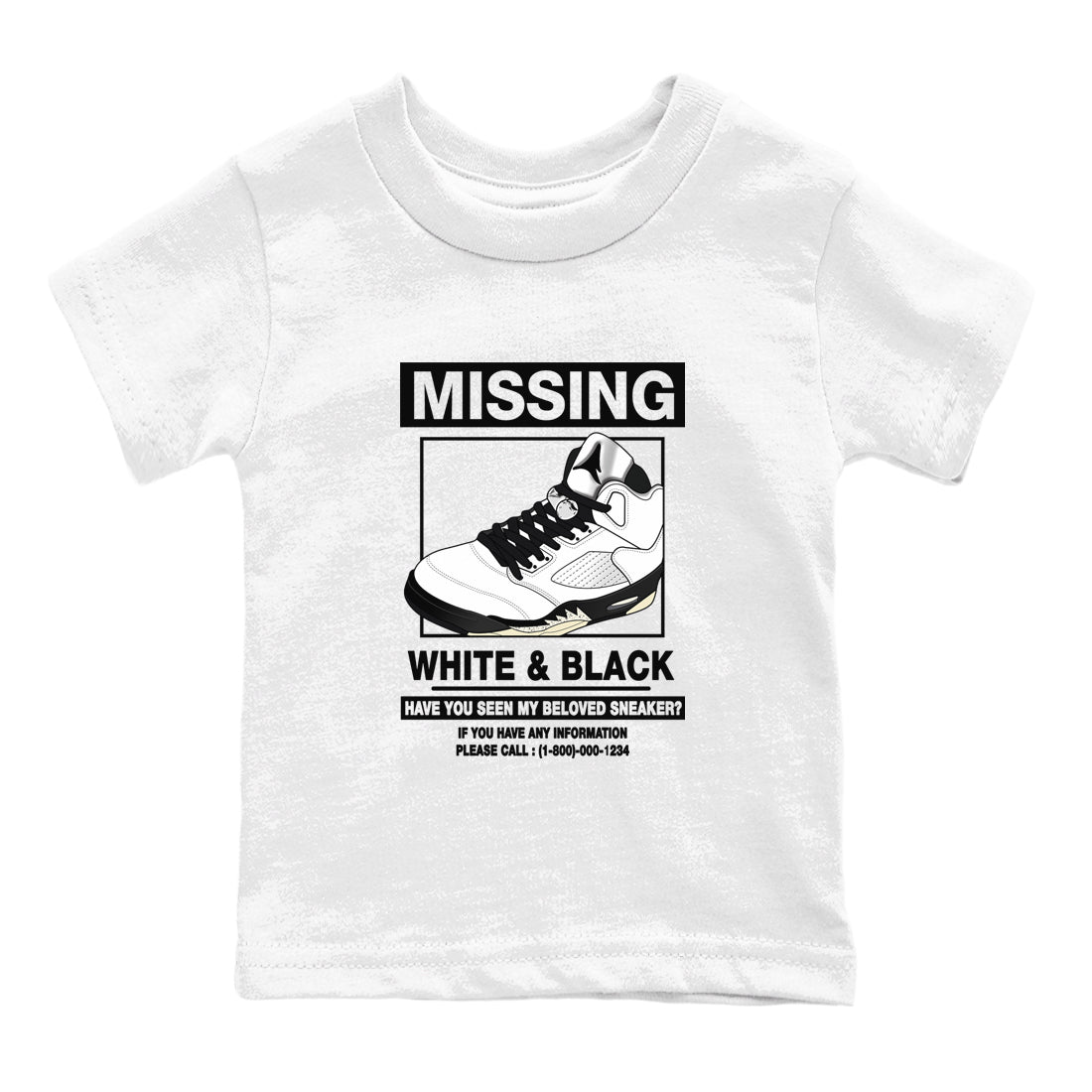5s White Black shirts to match jordans Missing Sneaker sneaker match tees Air Jordan 5 Retro White Black match shoes to clothes SNRT Sneaker Tees Youth Baby White 2 tee