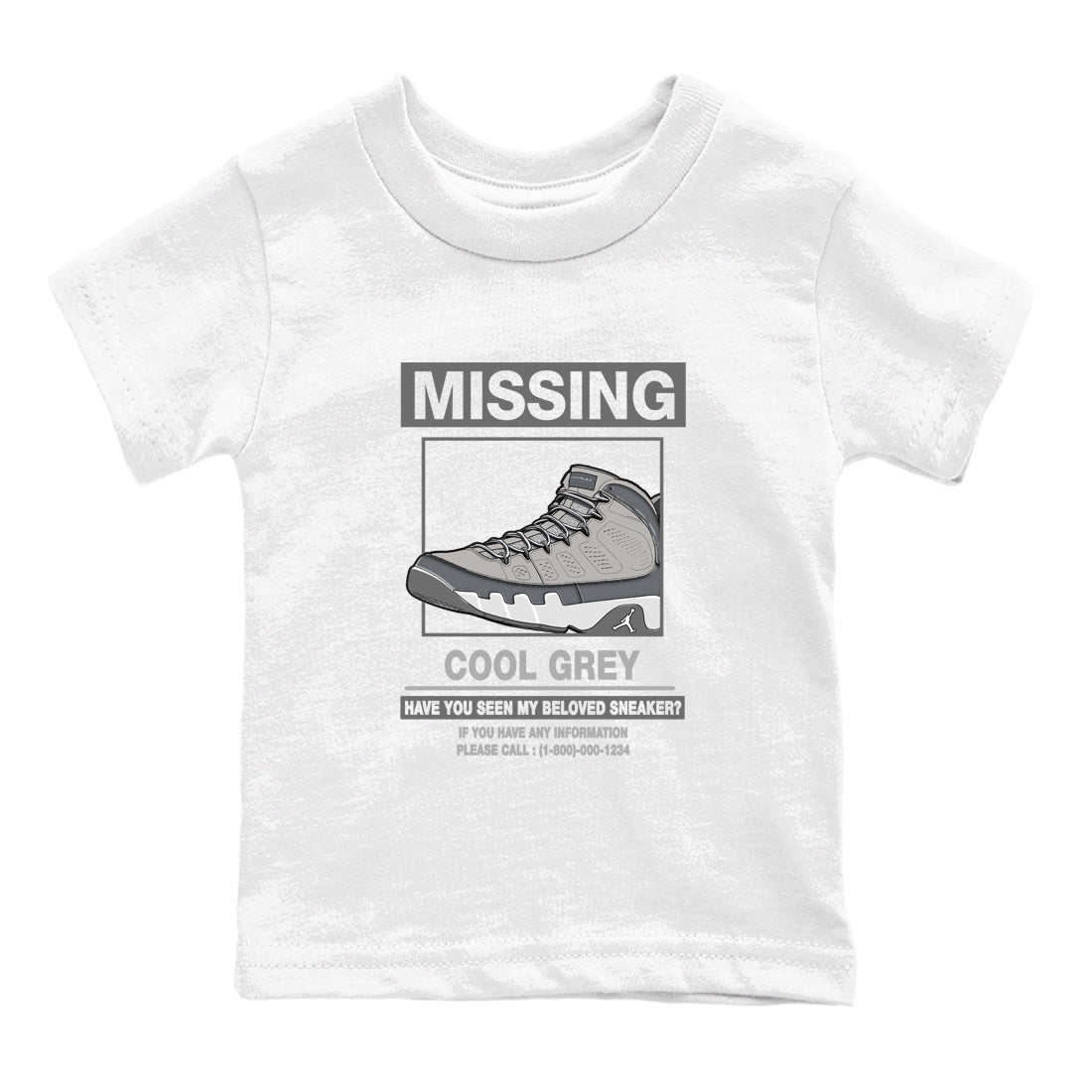9s Cool Grey shirts to match jordans Missing Sneaker sneaker match tees Air Jordan 9 Retro Cool Grey match shoes to clothes SNRT Sneaker Tees Youth Baby White 2 tee