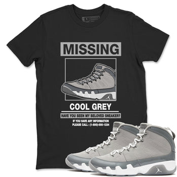 9s Cool Grey shirts to match jordans Missing Sneaker sneaker match tees Air Jordan 9 Retro Cool Grey match shoes to clothes SNRT Sneaker Tees unisex cotton Black 1 shirts
