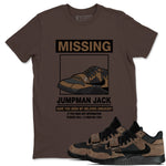 Jordan Jumpman Jack TR Travis Scott Dark Mocha shirts to match jordans Missing Sneaker sneaker match tees Jordan Jumpman Jack Travis Scott Dark Mocha match shoes to clothes SNRT Sneaker Tees unisex cotton Dark Chocolate 1 shirts