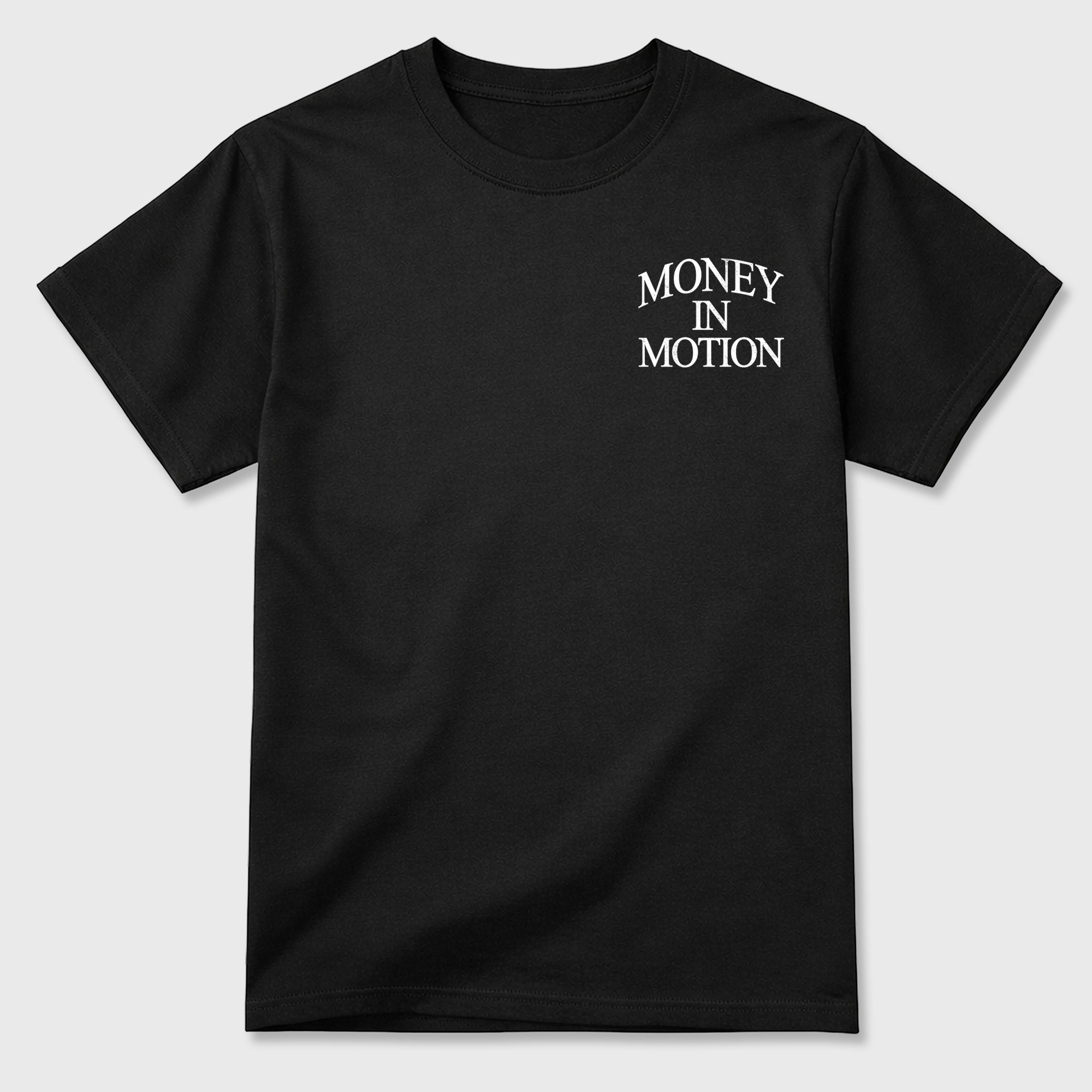 Money In Motion Graphic T-Shirt featuring original streetwear artwork designed to match the . Black Graphic T-Shirt.