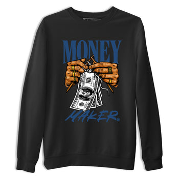 Money Maker sneaker match t-shirt styled to complete your fit with the Air Jordan 12 French Blue sneakers, shown in Black 2.