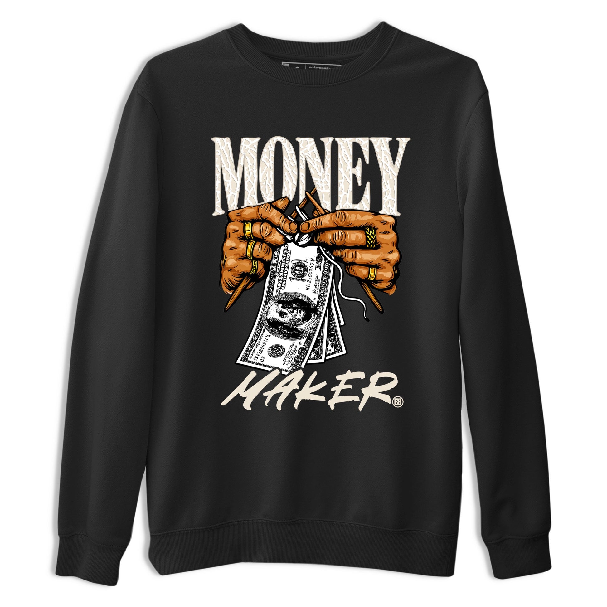 Money Maker sneaker match t-shirt styled to complete your fit with the Air Jordan 3 Pure Money sneakers, shown in Black 2.